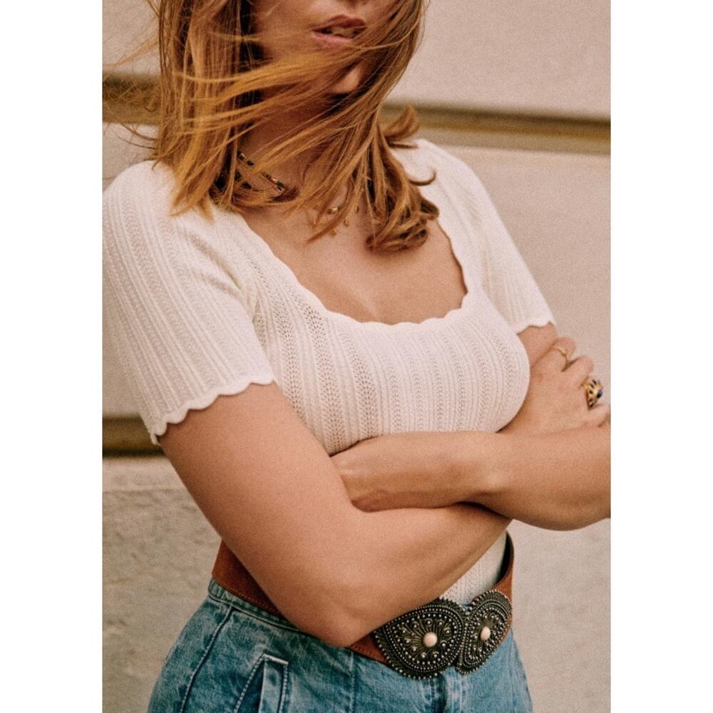 Sezane Anil Jumper Sweater Top - S - Cream